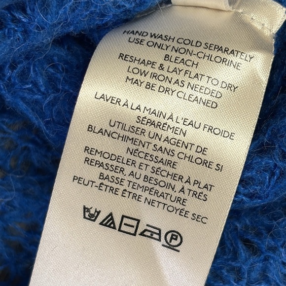 Free People LULU Oversize V-Neck Sweater -Parrot Blue XS - Picture 5 of 8